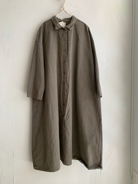Album di Famiglia LOOSE COLLAR DRESS WCC -TAUPE